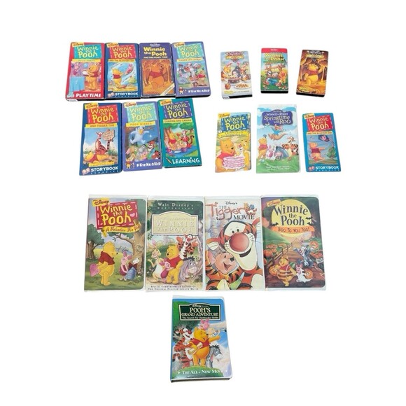 Vtg Disney Winnie the Pooh VHS Lot 18 Learning Playtime Storybook Friends Movies